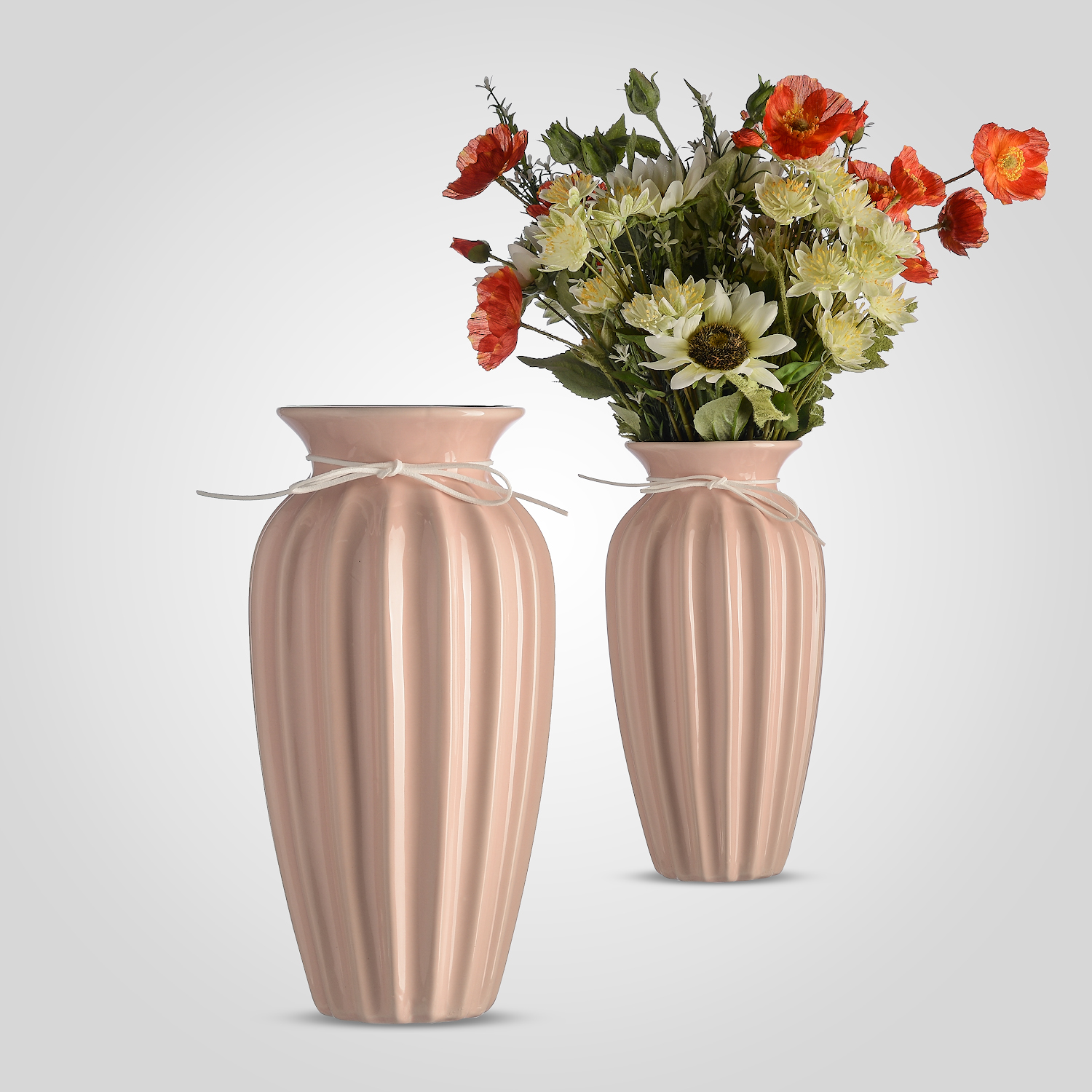 Керамическая ваза розовая
