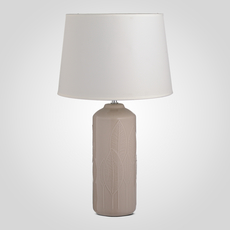 Лампа Настольная Керамическая Кремовая с Листьями