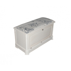 Ящик — сундук — пуфик с мягким сиденьем белый с гобеленовой тканью ST9393 А(белый)