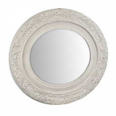 Зеркало с фаской в белой деревянной раме AN08-0006