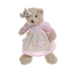 Медвежонок девочка в розовом платье с сердечком 30см B1203013A