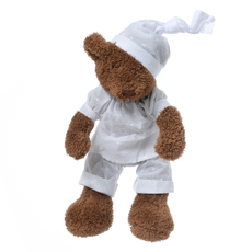 Медвежонок коричневый мальчик в белой пижаме 27см FT1327045