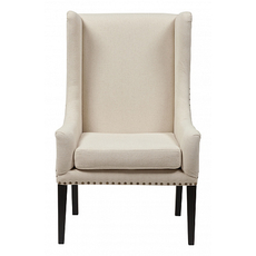 Кресло Nailhead Fabric Armchair Белый Лен DG-F-ACH485