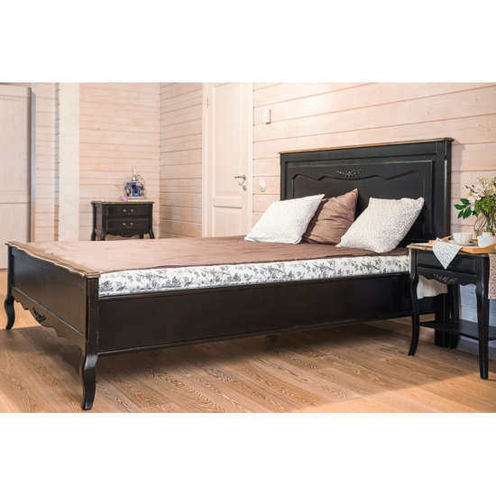 Кровать черная деревянная 150х200 ST9141SN