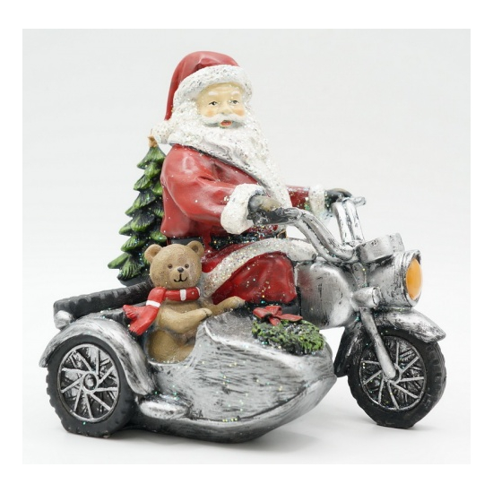 Статуэтка Дед мороз на мотоцикле 13х18х17 KT99-0049