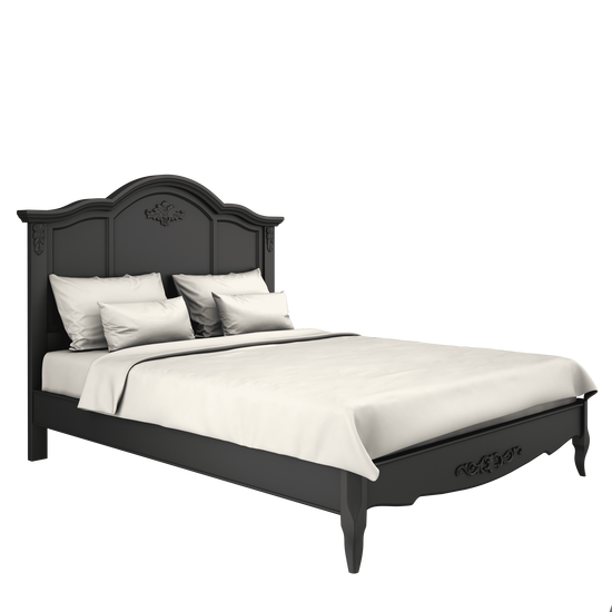 Кровать с жесткой спинкой 140*200 Belverom Black (черная)