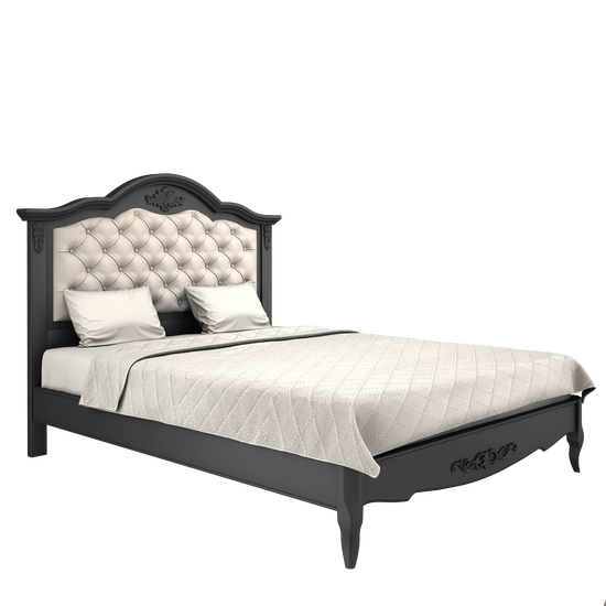 Кровать 140*200 с мягким изголовьем Belverom Black (черная)