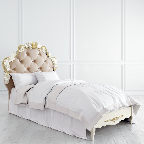 Кровать с мягким изголовьем 90*190 Romantic Gold