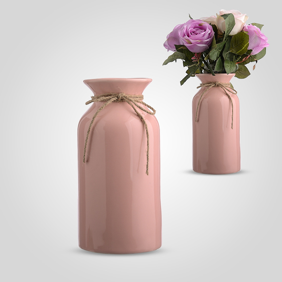 Ваза-Бутылка Керамическая Розовая L