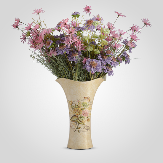 Ваза Oblique "Flowers in Beige" Малая, Керамика