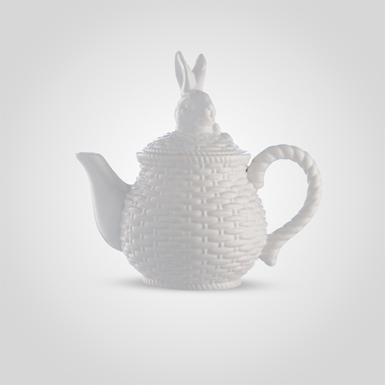 Заварочный Керамический "Плетеный" Чайник с Кроликом