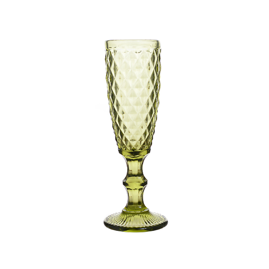 Бокал для шампанского, зеленый Северное сияние (набор 6шт)