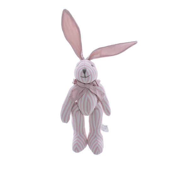Мягкая игрушка кролик в полоску розовый (25см) AM10123-3