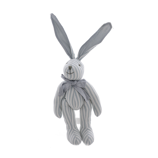 Мягкая игрушка кролик в полоску голубой (25см) AM10123-4