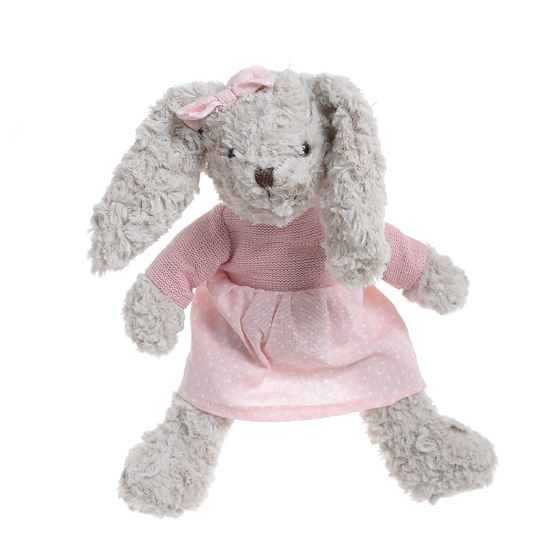Кролик девочка в розовом платье 30см F1403008B