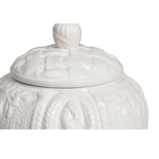Декоративная ваза с крышкой Lindley для хранения продуктов Маленькая Белая DG-D-1259-1
