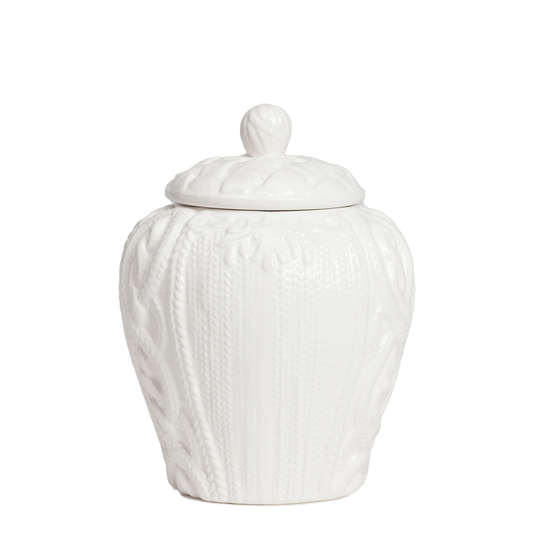 Декоративная ваза с крышкой Lindley для хранения продуктов Маленькая Белая DG-D-1259-1