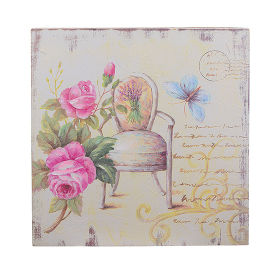 Панно Кресло с цветами и бабочкой FRT1922