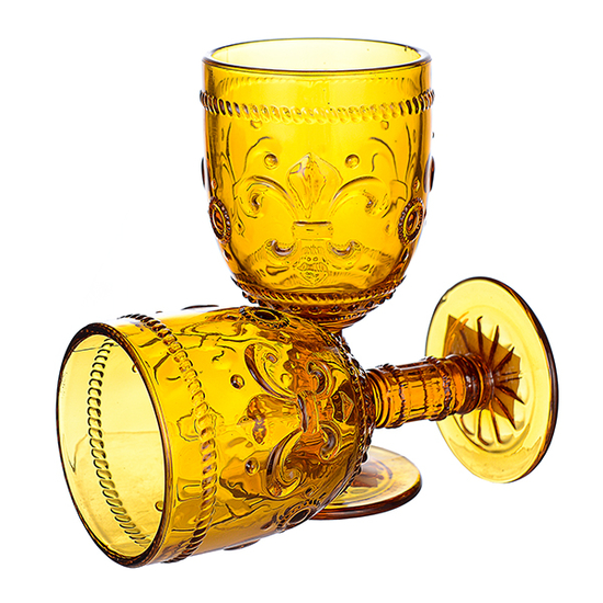 Бокал для вина яркий желтый Лилия (набор 6шт)