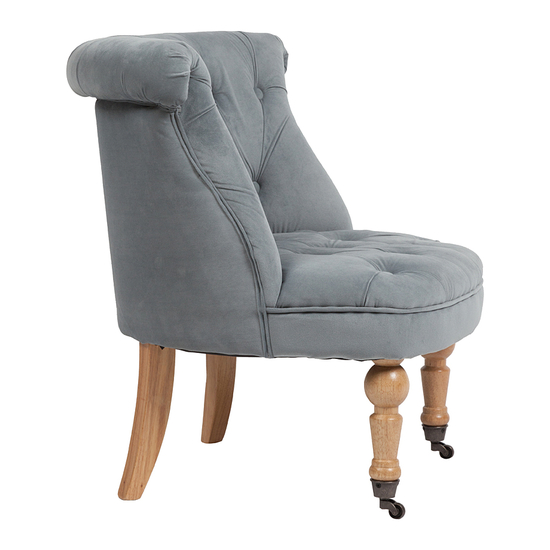 Кресло Amelie French Country Chair Серо-синий Вельвет DG-F-ACH490-1