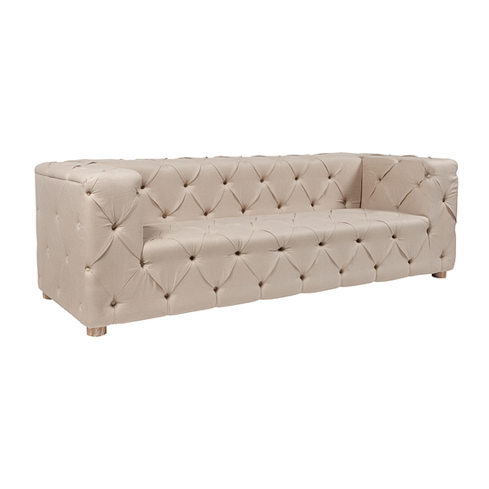 Диван Soho Tufted Upholstered Sofa Кремовый Лен DG-F-SF361